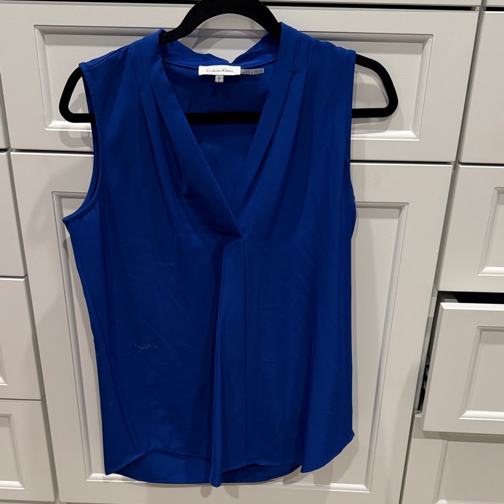 Calvin Klein Royal Blue Sleeveless Blouse
